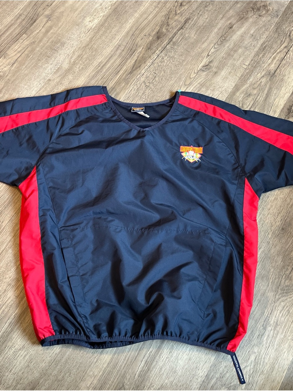 Navy and Red Athletic Pullover Shirt M